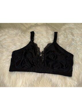 Vintage Gelmart 1109 Satin Lace Unlined Full Coverage Wireless Bra 40D Black